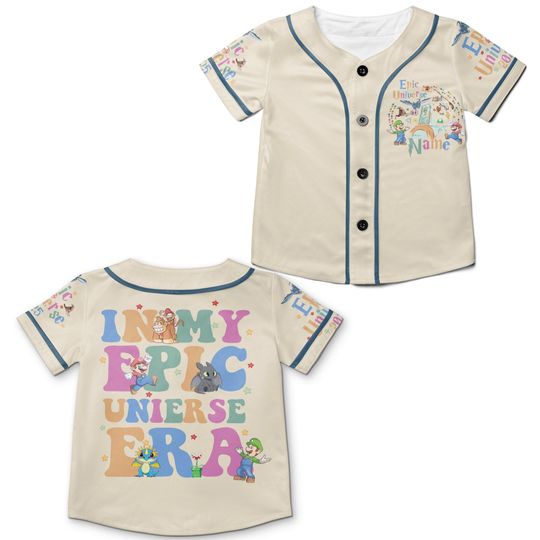 Personalized Epic Universe Baseball Jersey, Super Mario Epic Universe Tee, How To Train Your Dragon Toothless Epic Kids Youth Adults Jersey