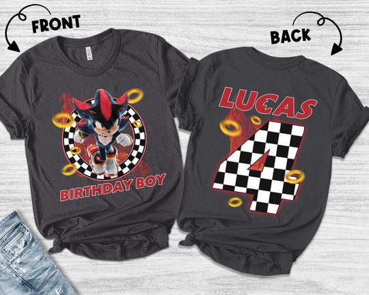 Shadow The Hedgehog Birthday Family Shirt, Sonic 3 Shirt, Shadow Birthday Party Gift Shirt
