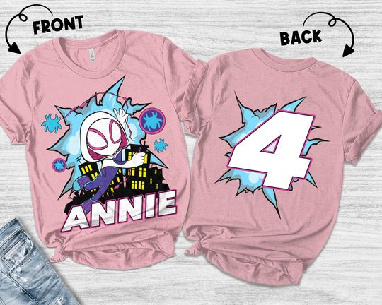 Ghost Spider Inspired Birthday Girl Shirt/Ghost-Spider & her friends Party/Ghost-Spider Birthday shirt/Ghost-Spider Birthday Shirt
