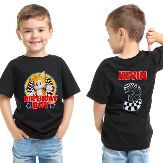 Personalized Sonic Tails Birthday Shirt/Sonic Tails Birthday Boy Shirt/Sonic Tails Shirt/Tails Hedgehog Shirt/Tails Hedgehog