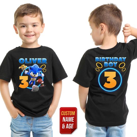 Personalized Sonic Birthday Shirt/Sonic Birthday Boy Shirt/Sonic Shirt/Sonic Hedgehog Birthday Shirt/ Sonic The Hedgehog Shirt