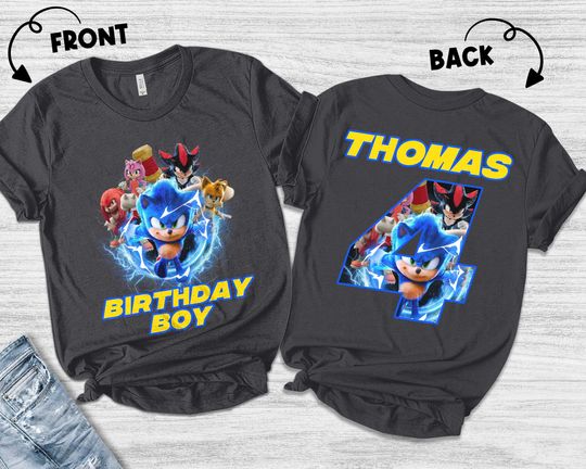 Sonic The Hedgehog 3 Shirt/Sonic 3 Movie Birthday Boy Shirt/Sonic Shirt/Sonic 3 Hedgehog Birthday Shirt/Sonic The Hedgehog Shirt