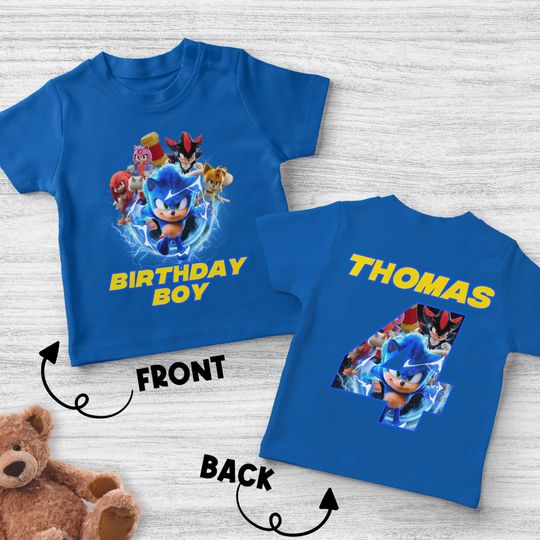 Sonic The Hedgehog 3 Shirt/Sonic 3 Movie Birthday Boy Shirt/Sonic Shirt/Sonic 3 Hedgehog Birthday Shirt/Sonic The Hedgehog Shirt