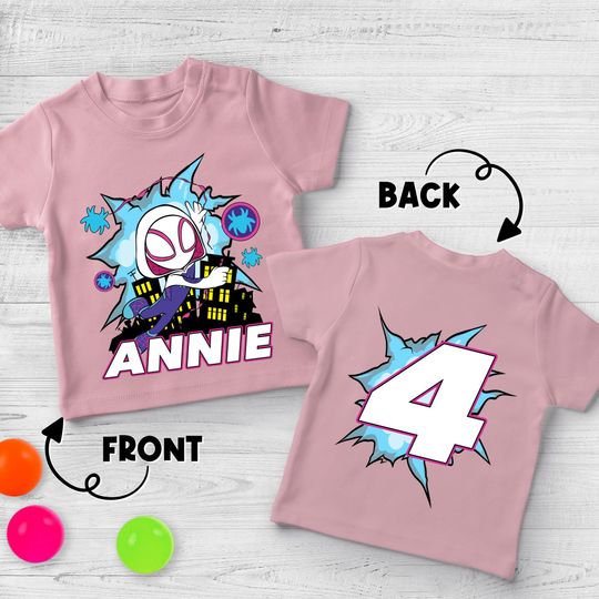 Ghost Spider Inspired Birthday Girl Shirt/Ghost-Spider & her friends Party/Ghost-Spider Birthday shirt/Ghost-Spider Birthday Shirt