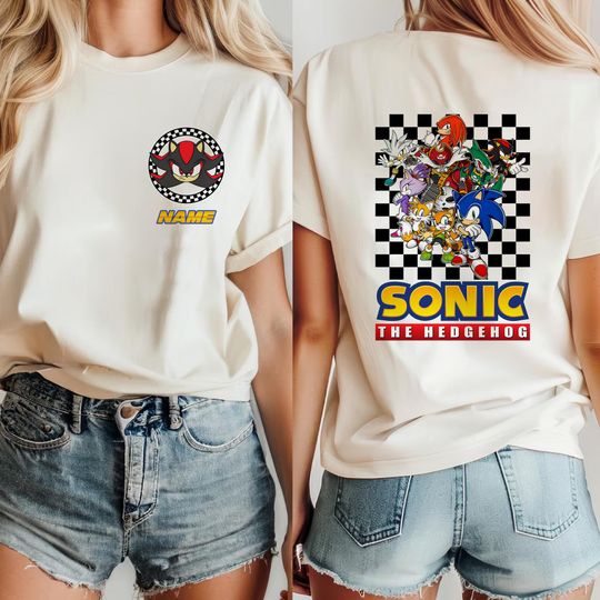 Custom Sonic 3 Birthday Shirt, Tail The Hedgehog Birthday Shirt Personalized with Age and Name, Sonic The Hedgehog Birthday Shirt