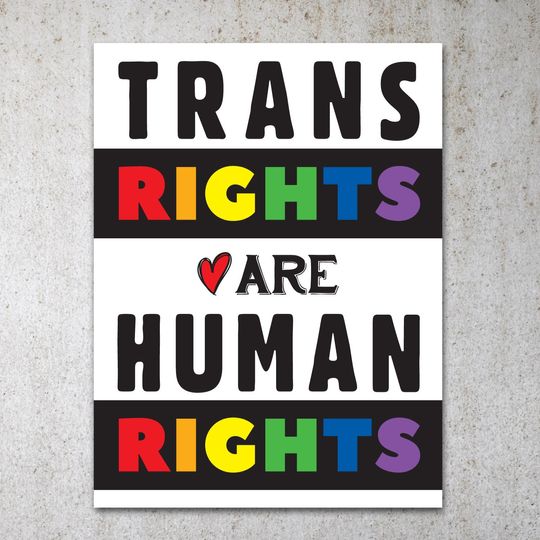Trans Rights Are Human Rights Protest Poster