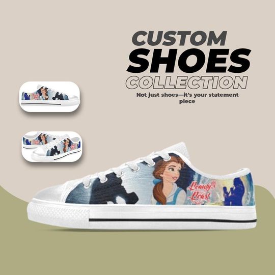 Beauty and the Beast Design Low top Shoes