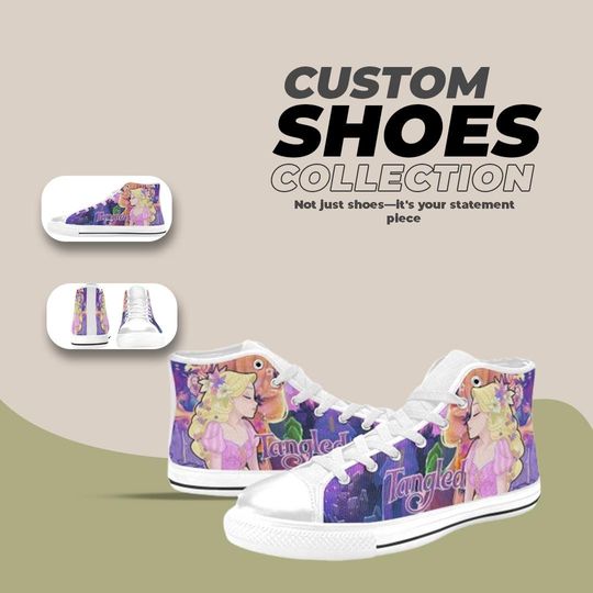 Discover Tangled Design High top Shoes Comfortable Streetwear Sneakers Trendy Footwear