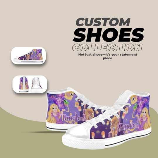 Tangled Design High top Shoes Comfortable Streetwear Sneakers Trendy Footwear