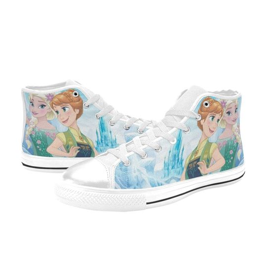 Elsa and Anna Custom High Top Shoes Unisex Adult and Kids