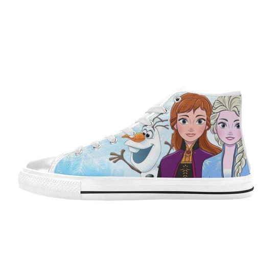 Elsa and Anna Custom High Top Shoes Unisex Adult and Kids