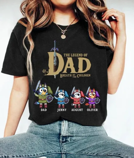 Blue Rad Family Shirt, BlueyDad Father's Day Shirt, Custom The Legend Of Dad Shirt