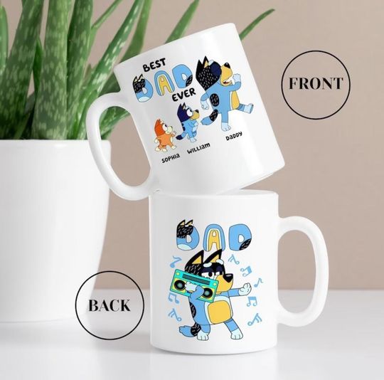 Personalized BlueyDad mug, best dad ever, BlueyDad mug, best dad ever mug, cool dad mug, fathers day gift from kid, Father's day, Gift for Daddy