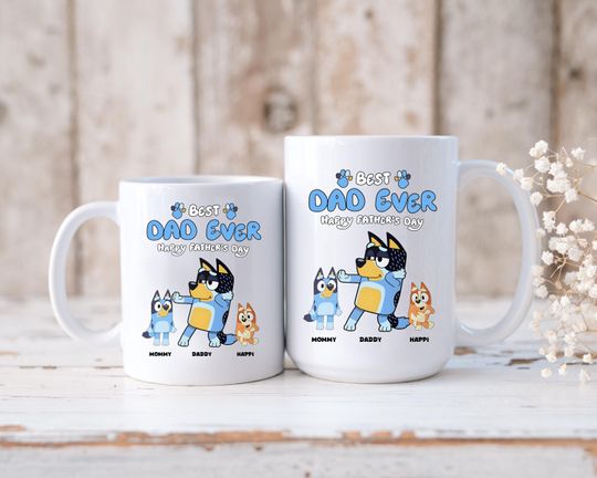 Personalized Dad BlueyDad mug, Father's Day Gift, BlueyDad Dad mug, funny BlueyDad gift, Cute Dad mug, BlueyDad Family, Best Dad Ever mug
