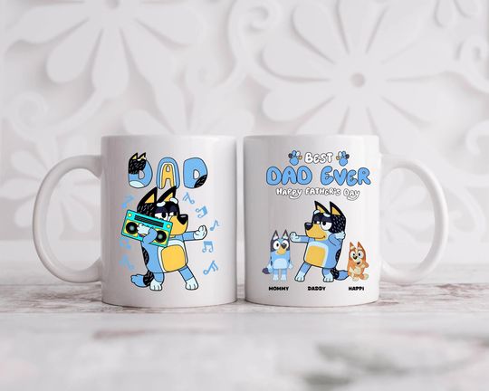 Personalized BlueyDad mug, best dad ever, BlueyDad mug, best dad ever mug, cool dad mug, fathers day gift from kid, Father's day, Gift for Daddy