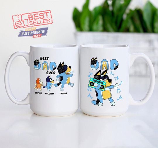 Personalized BlueyDad mug, best dad ever, BlueyDad mug, best daddy ever mug, girl dad mug, Fathers day gift from girl, Daddy girl, girl dad