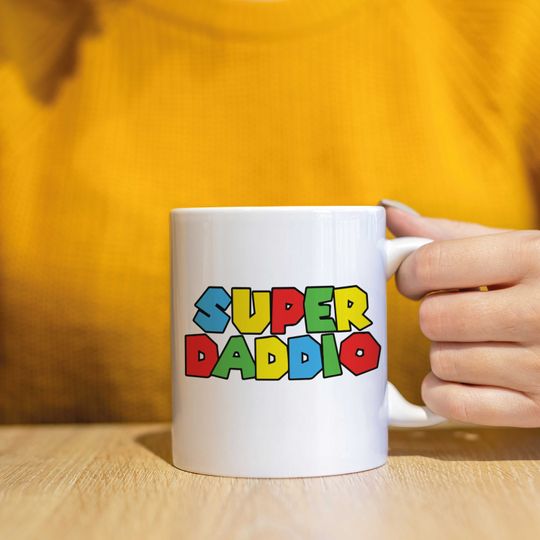 SUPER DADDIO Fathers Day Birthday Mug Super Mario Cheeky Mug Rude Mug, Funny Mug CMUG182