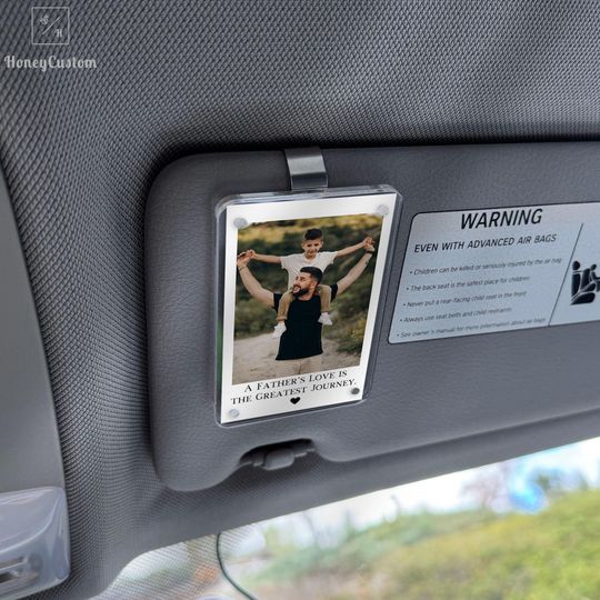 Dad Gifts Custom Photo Car Visor Clip Personalized Father's Day Gift