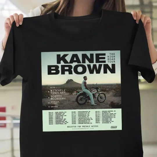 Kane Brown 2025 The High Road Tour Black T Shirt
