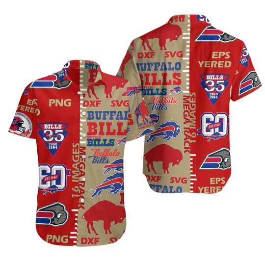 Buffalo Bills Hawaiian Shirt Colorblock Hawaiian Print Shir