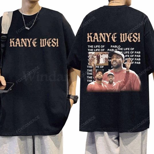 Kanye West The Life of Pablo Oversized Vintage Hip Hop T-Shirt for Men