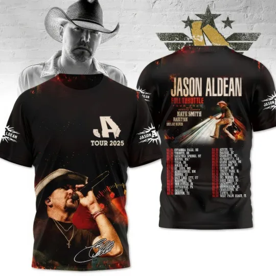 Jason Aldean 2025 Tour 3D T-Shirt