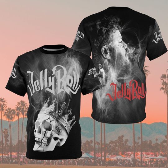 Retro Jelly Roll 3D Shirt, Beautifully Broken Tour 2025 Shirt, Music 3D Graphic T-Shirt for Fans of Country Rock & Southern Rap