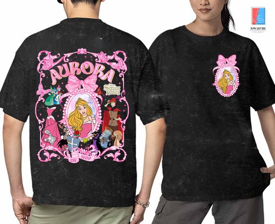 Discover Vintage Aurora Princess Coquette Mineral Wash T-Shirt