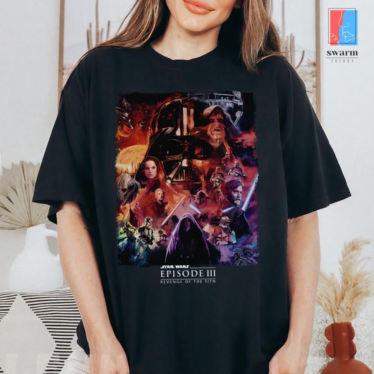 Star Wars Revenge of the Sith Vintage Wash T-Shirt, Anakin Skywalker Darth Vader Tee