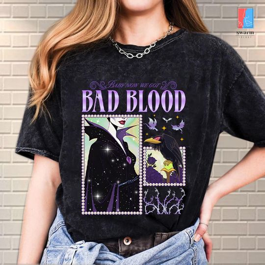 Vintage Maleficent Mineral Wash T-Shirt, Bad Blood Shirt, Sleeping Beauty T-Shirt, Disneyworld Trip Shirt
