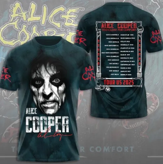 Alice Cooper Tour 2025 3D T-Shirt Gift For Fans
