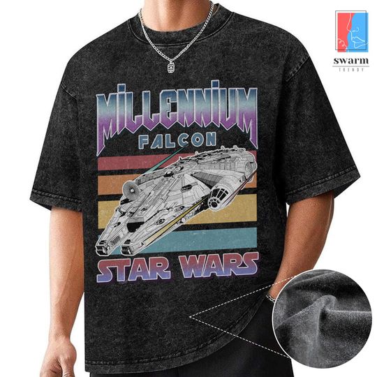 Starwars Millenium Falcon Wash Shirt, Starwars May The Force Be With You Shirt, Galaxy's Edge Shirt, Disneyland Starwars May The 4th Shirt