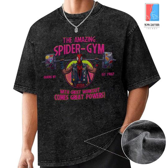 Spider Punk Gym Vintage Washed Shirt, The Amazing Spider Gym Shirt, Gym Wash Shirt, Workout Shirt, Deadlift Weightlifting Shirt