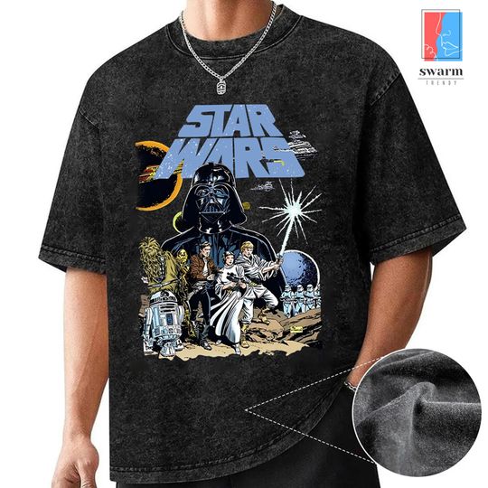 Starwars Darth Vader Vintage Washed Shirt, Darth Vader Luke Skywalker Shirt, Galaxy's Edge May The 4th Shirt, Starwars The Clone Wars Shirt