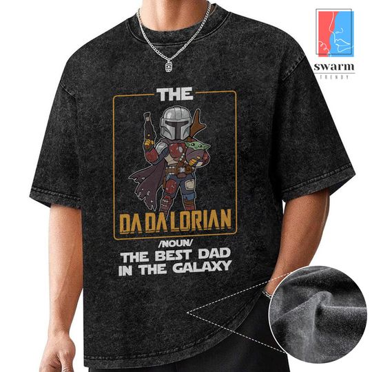 Starwars Dadalorian Best Dad Vintage Washed Shirt, Mandalorian The Child Shirt, Father's Day Gifts For Dad,  May The 4th