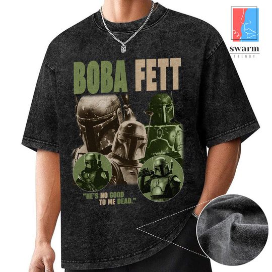 Starwars Boba Fett Vintage Washed Shirt, Mandalorian Shirt, Starwars Wash Shirt, Anakin Skywalker Darth Vader, May The 4th Shirt