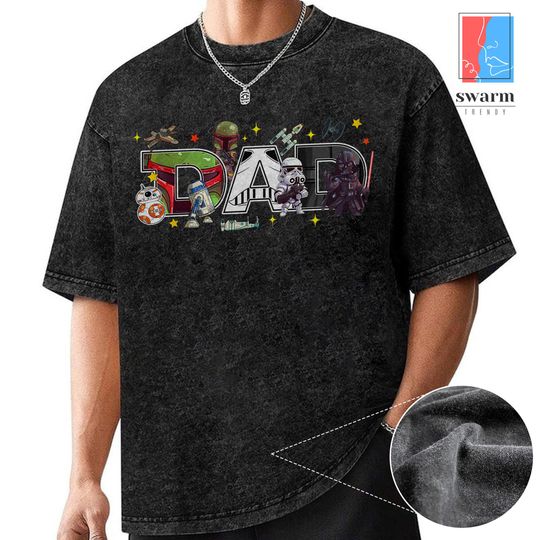 Starwars Dad Mom Vintage Washed Shirt, Custom Starwars Family Shirt, Father's Day Gifts For Dad, Anakin Skywalker Darth Vader, May The 4th