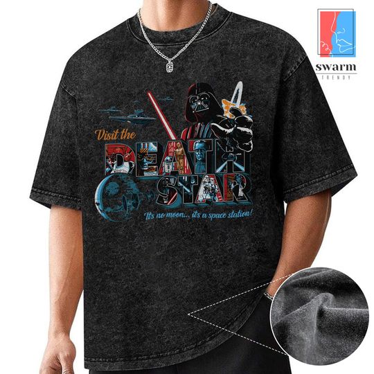Starwars Darth Vader Death Star Vintage Washed Shirt, Starwars Wash Shirt, Revenge of the Sith, May The 4th Galaxy's Edge Shirt