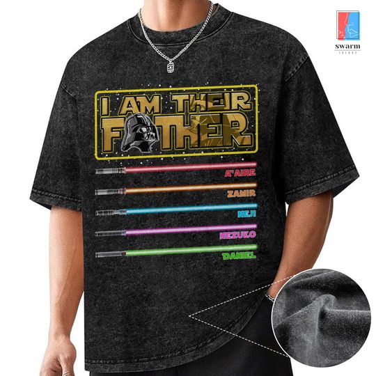 Vintage Starwars Dad Washed Shirt, I Am Their Father Wash Shirt, Fathers Day Shirt, Best Dad In Galaxy Shirt, Dad Life Shirt