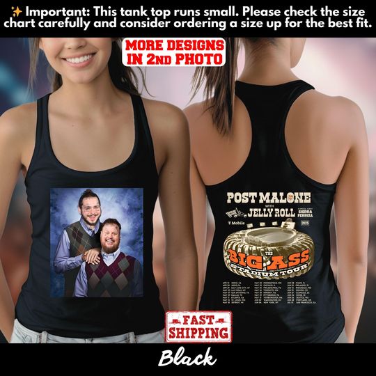 Vintage Post Malone Double Sided Tank Top, Post Malone Losers, Post Malone Tour, Big Ass Stadium Tour, Posty 2025 Tour, Posty Tour