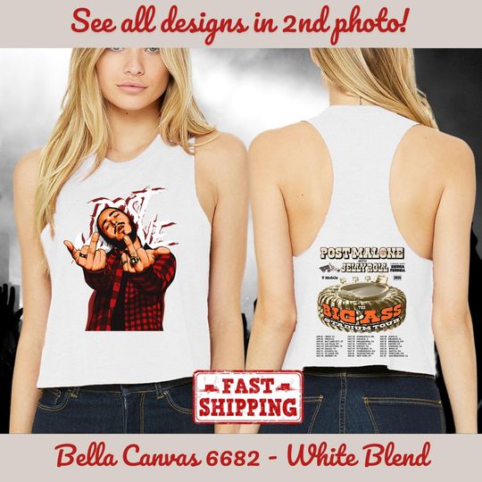 Vintage Post Malone Crop Tank Top - Posty Tour 2025 Merch