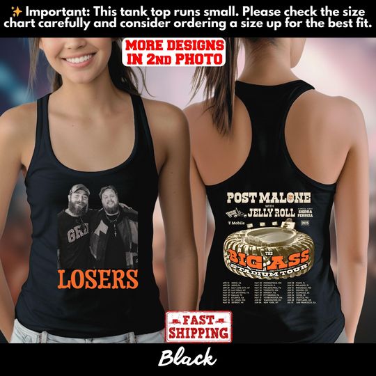 Vintage Post Malone Double Sided Tank Top, Post Malone Tour 2025 Tank, Posty Big Stadium Tour Tank