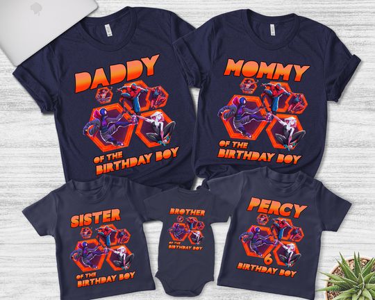 Spiderman Across The Spiderverse Family Birthday, Spiderman Birthday Shirt, Spiderman Family Matching Shirt, The Amazing Spiderman