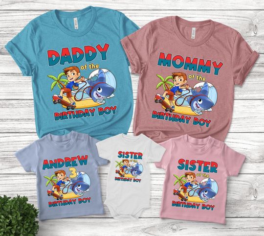 Sharkdog Birthday Shirt/Shark Dog Birthday Party Shirt/Shark Dog Shirt/Sharkdog Family Shirt/Shark Dog Family Birthday Party Shirt