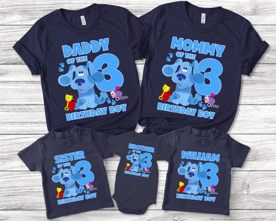 Blues Clues Birthday Shirt/Blue Dog Family Shirt/Blue Dog Family Matching Birthday Shirt/Birthday Boy Shirt/Family Party Shirt