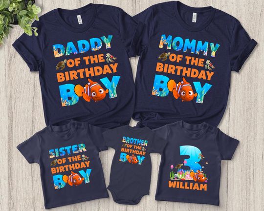 Finding Nemo Birthday Shirt, 1st Birthday Shirt, Finding Nemo Family Matching Shirts, Disney Kids Shirt