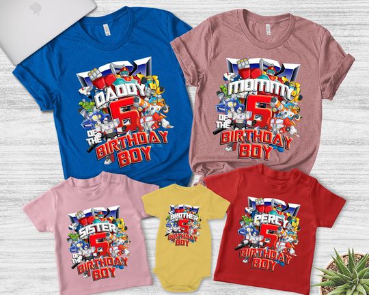 Transformers Birthday Shirt, Funny Robots Rescue Bots Academy Birthday, Custom Personalized Birthday Gift For Son Daughter