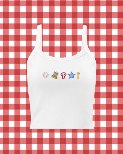 Women's Micro-Rib Spaghetti Strap Tank Top - PHILLY Ball