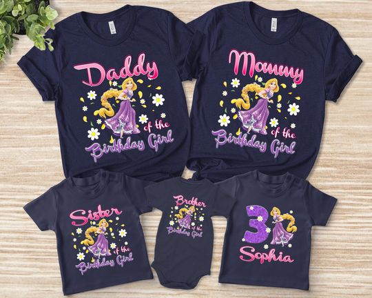 Tangled Birthday Shirt, Rapunzel Family Shirt, Princess Rapunzel Family Birthday shirt, Rapunzel Birthday Shirt, Tangled Birthday