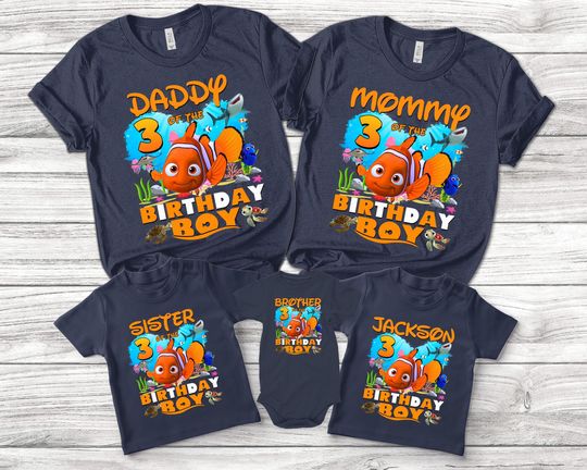 Finding Nemo Birthday Shirt/Finding Nemo Family Birthday Shirt/Custom Family Nemo Shirt/Matching Family Birthday/Family Birthday